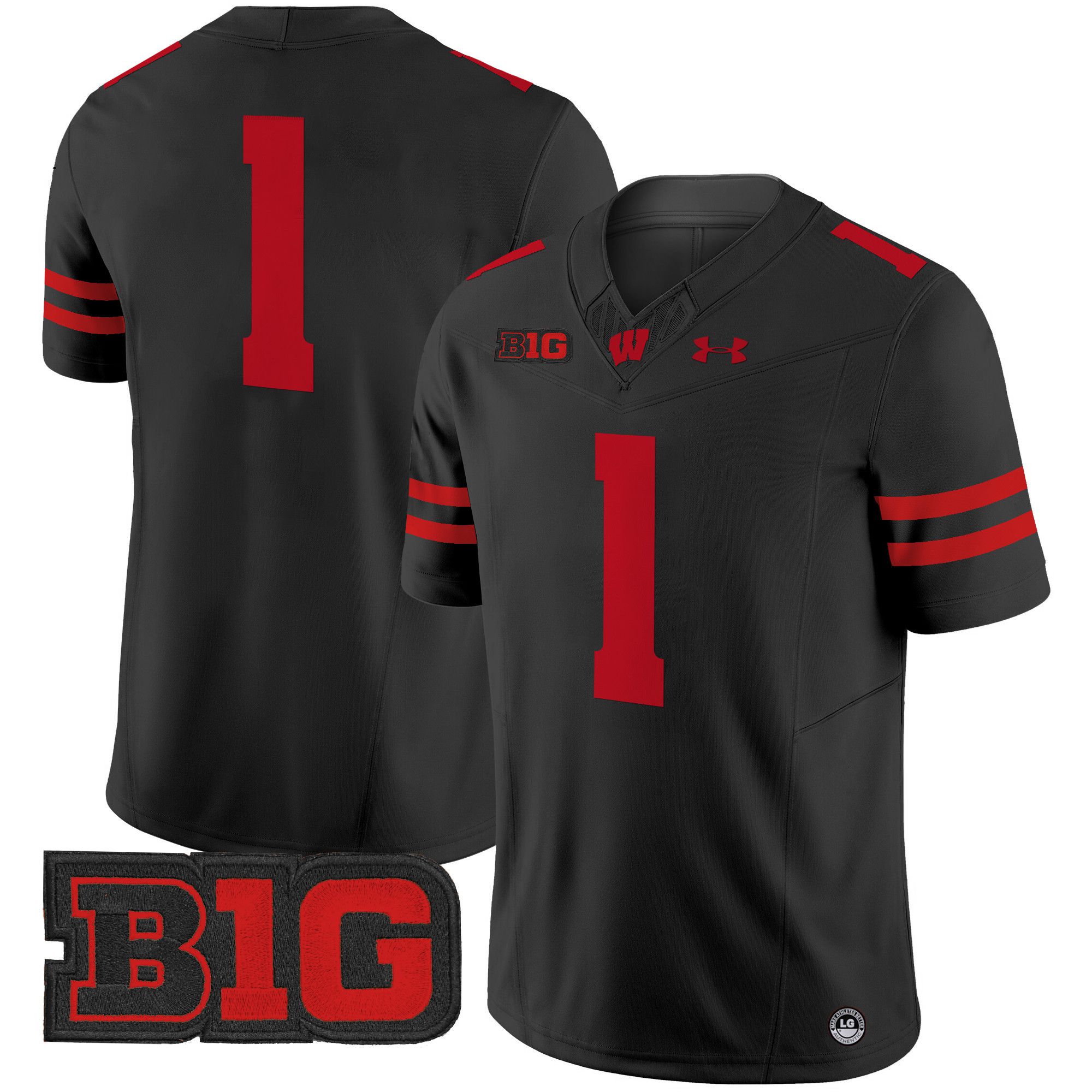 Men Wisconsin Badgers #1 No Name Black 2024 Vapor Limited NCAA Jersey style 1->ncaa teams->NCAA Jersey
